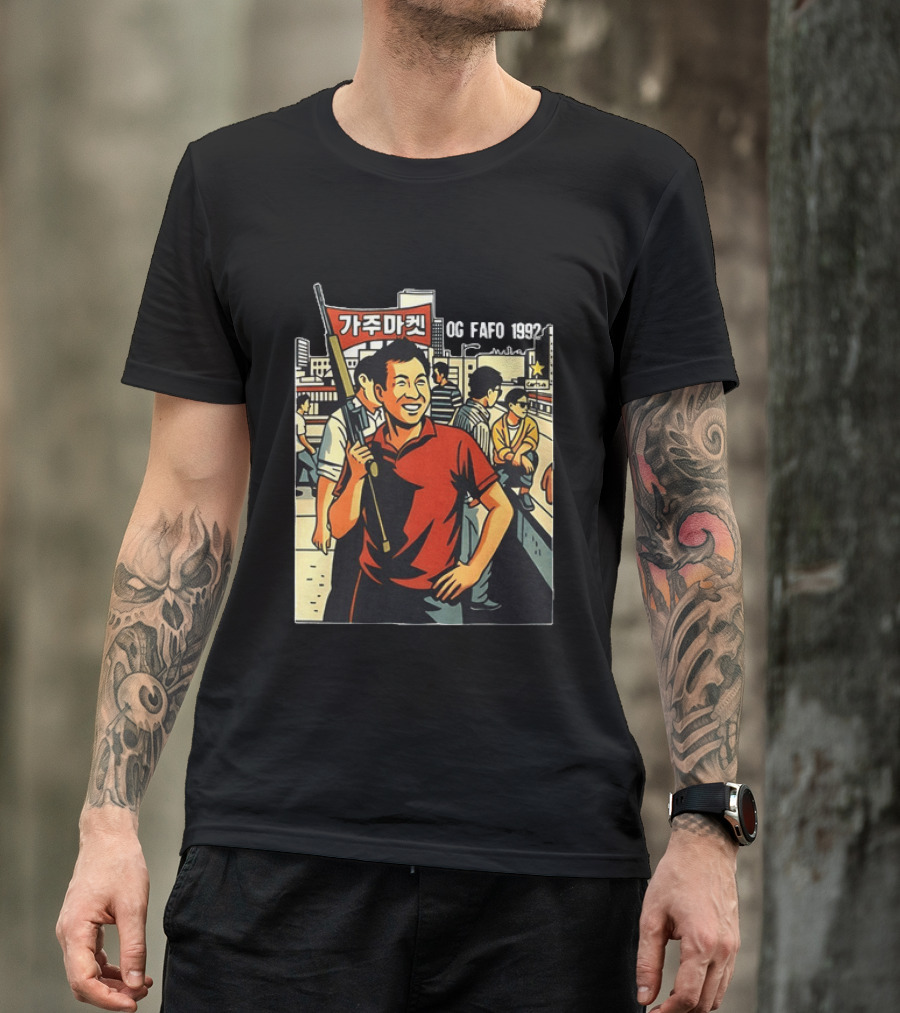 LA Riots 1992 Roof Korean Veterans Og Fafo T-Shirt