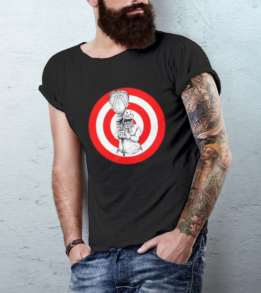 Lacrosse Player Bullseye Target Sport Athlete Competition Training Practice Goalkeeper T-Shirt