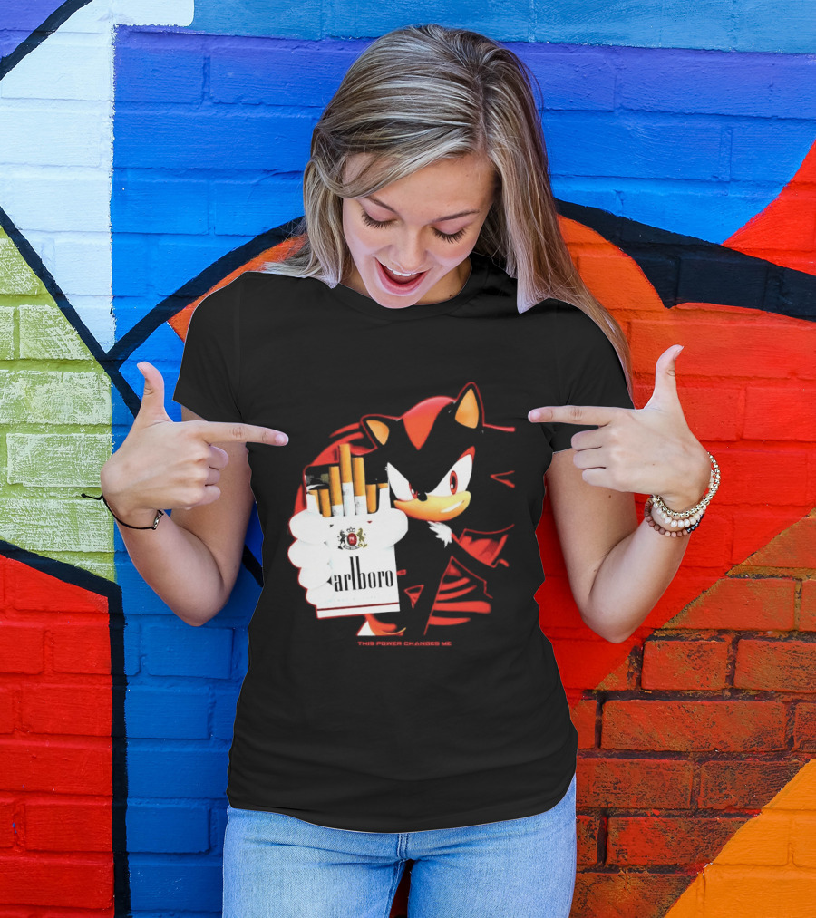 Shadow The Hedgehog Marlboro Cigarettes This Power Changes Me T-Shirt