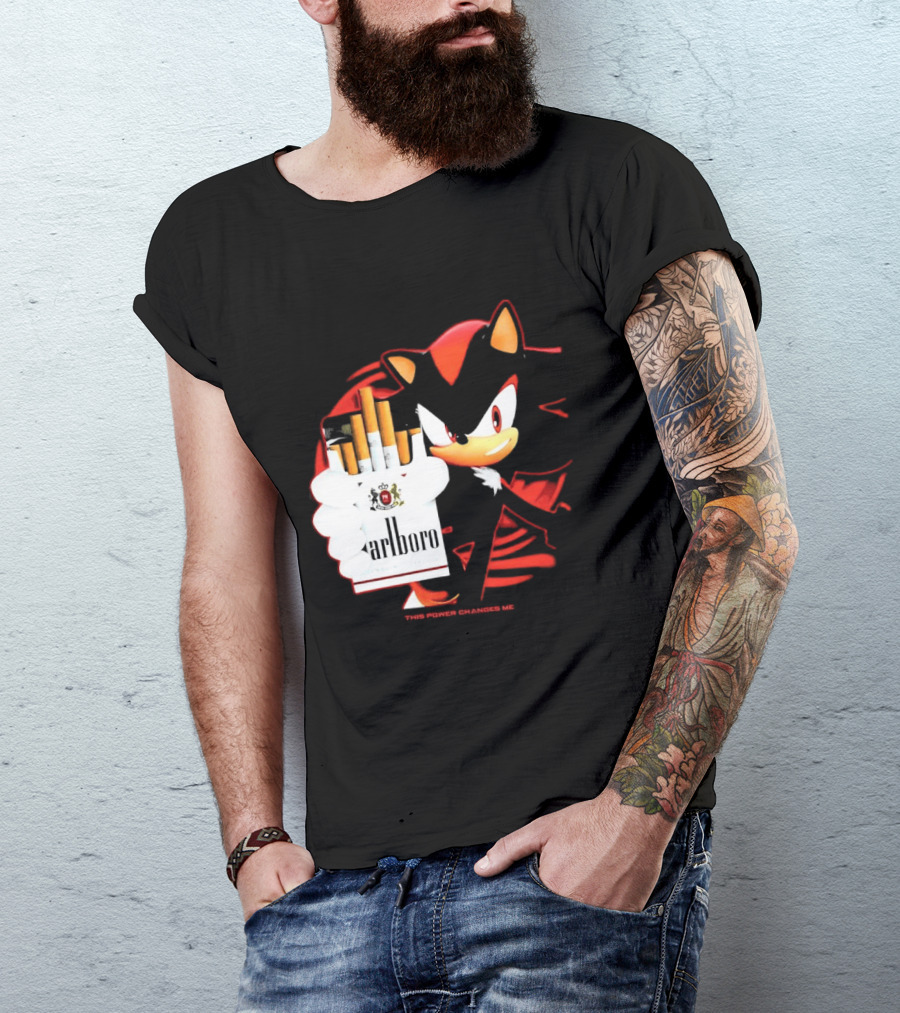Shadow The Hedgehog Marlboro Cigarettes This Power Changes Me T-Shirt