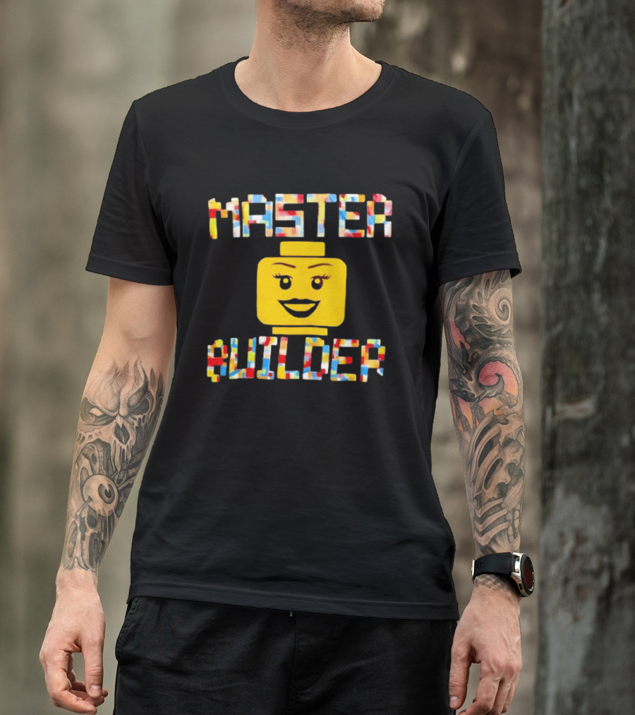 Master Builder Lego Minifigure Face Block Head T-Shirt