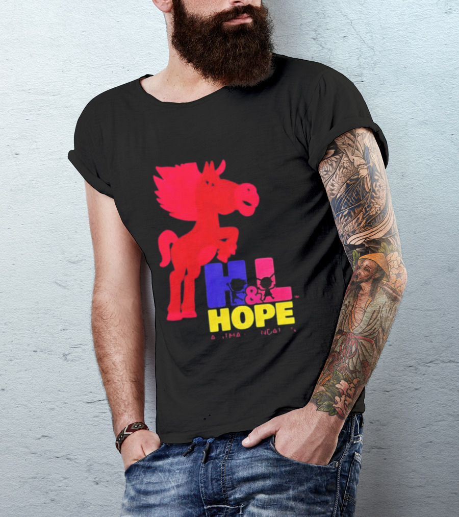 HL Hope GTMA Foundation Red Horse And Colorful Letters T-Shirt