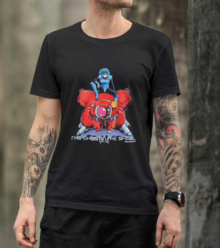 The Ghost In The Shell Major Motoko Kusanagi Riding Tachikoma Geeks Rule T-Shirt