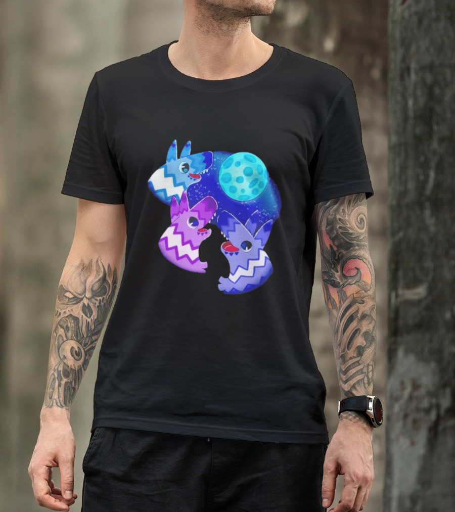 Pinata Dogs Howling At The Moon Blue Zigzag T-Shirt