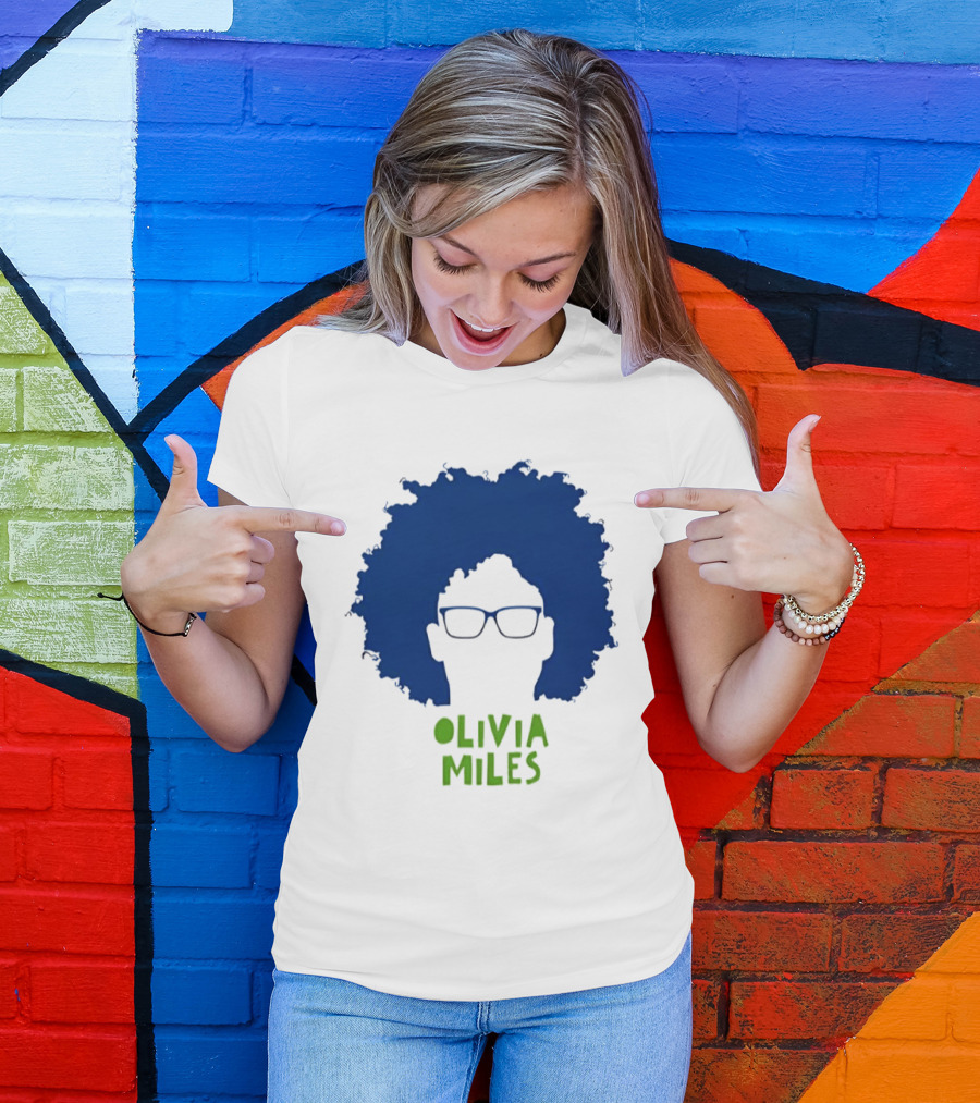 Olivia Miles Minnesota Lynx Fan Tribute Blue Afro Glasses T-Shirt