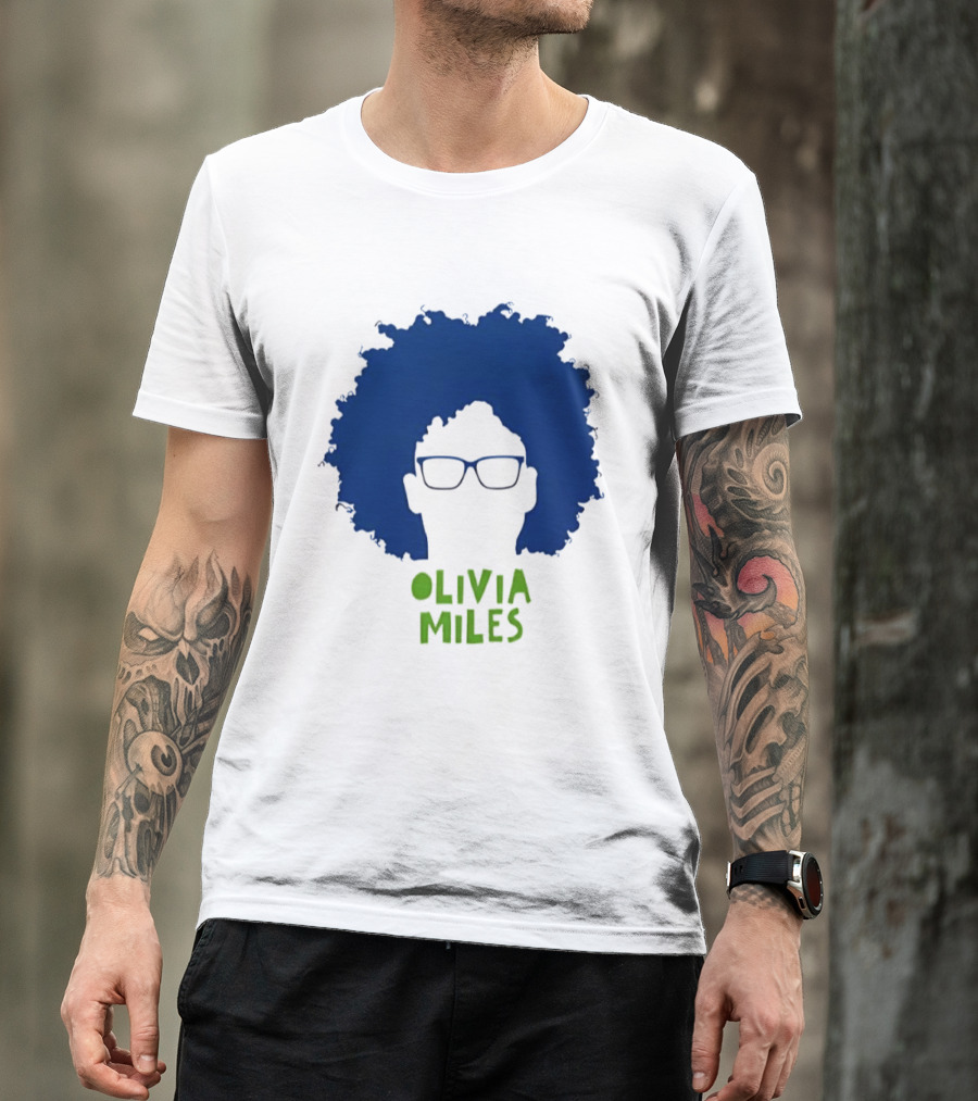 Olivia Miles Minnesota Lynx Fan Tribute Blue Afro Glasses T-Shirt