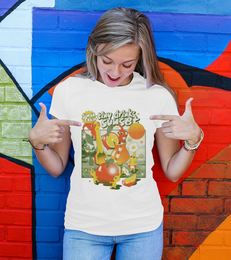 Super Fresh Tiny Drinks Sunset Pikmin Juicy Fruits Adventure T-Shirt