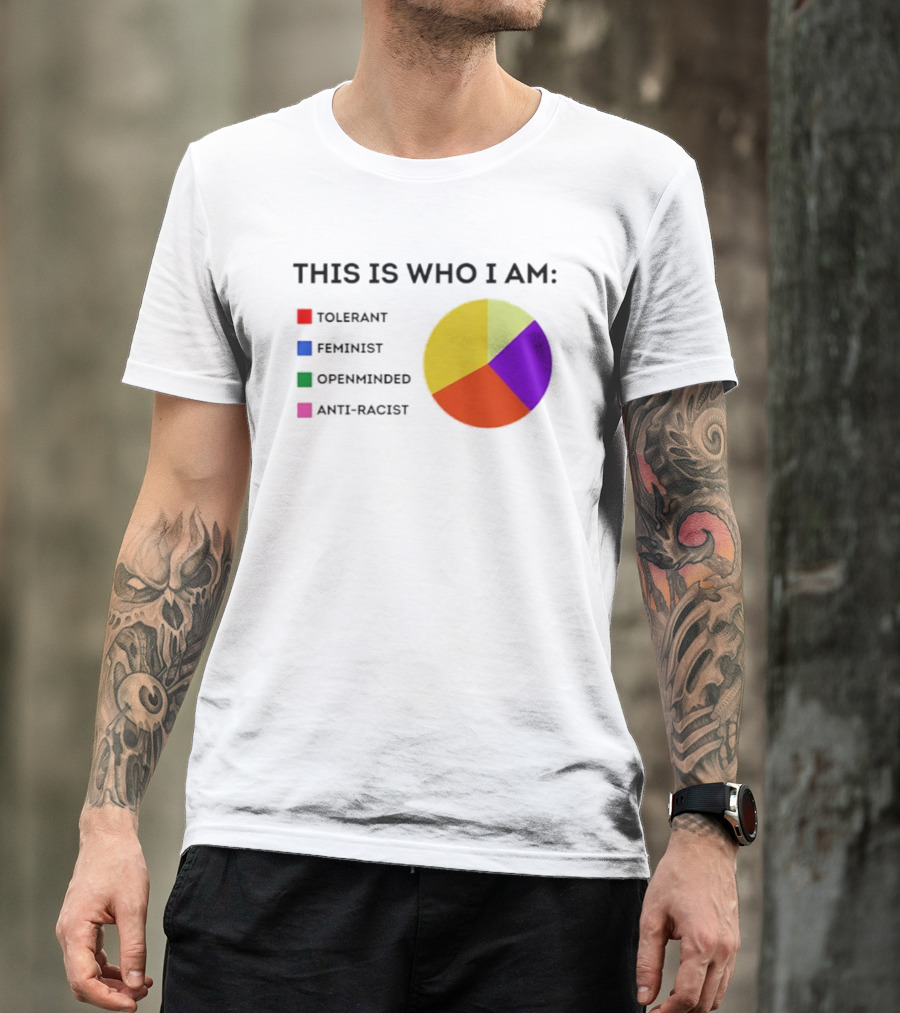 Tolerant Feminist Openminded Anti Racist Pie Chart This Is Who I Am T-Shirt