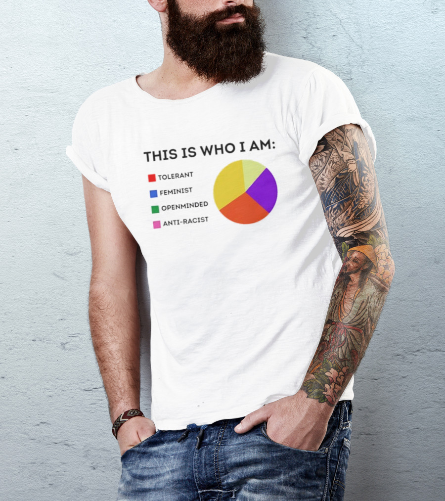 Tolerant Feminist Openminded Anti Racist Pie Chart This Is Who I Am T-Shirt