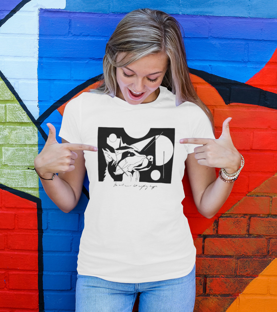 Wolf You Will Never Let Anything Happen Abstract Art Geometric Shapes T-Shirt