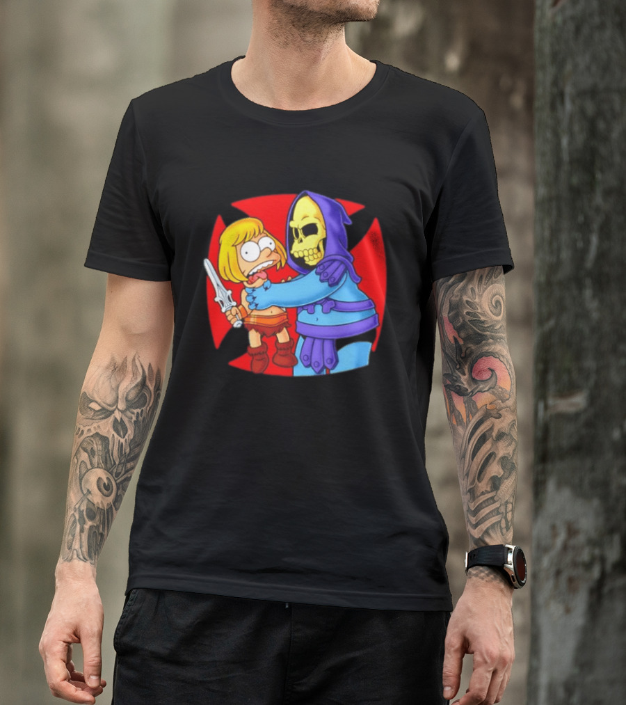 He Man Skeletor Masters Of The Universe Bart Simpson Mashup T-Shirt