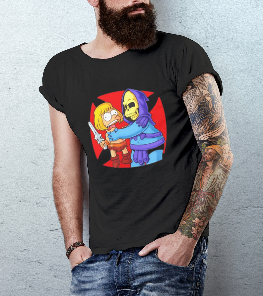 He Man Skeletor Masters Of The Universe Bart Simpson Mashup T-Shirt