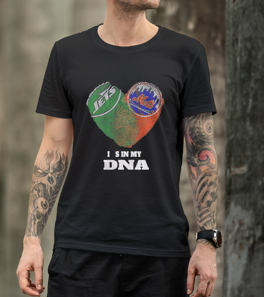 New York Jets Mets Heart Fingerprint It Is In My DNA T-Shirt