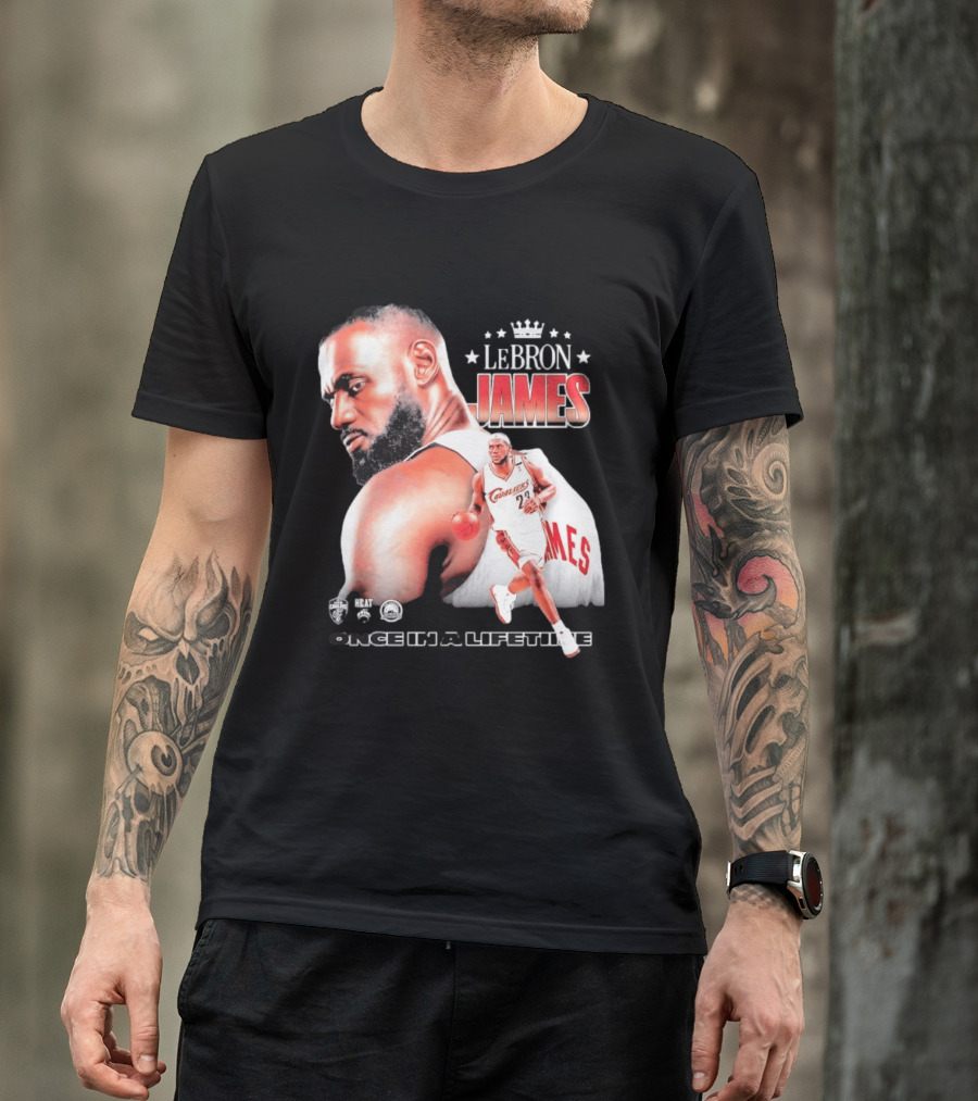 LeBron James Cleveland Cavaliers Once In A Lifetime NBA Heat Championships T-Shirt