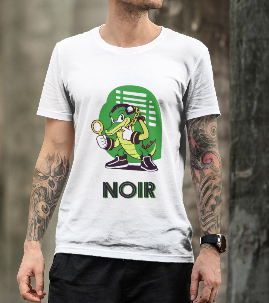 Vector The Crocodile Chaotix Detective Agency Noir Magnifying Glass Image T-Shirt