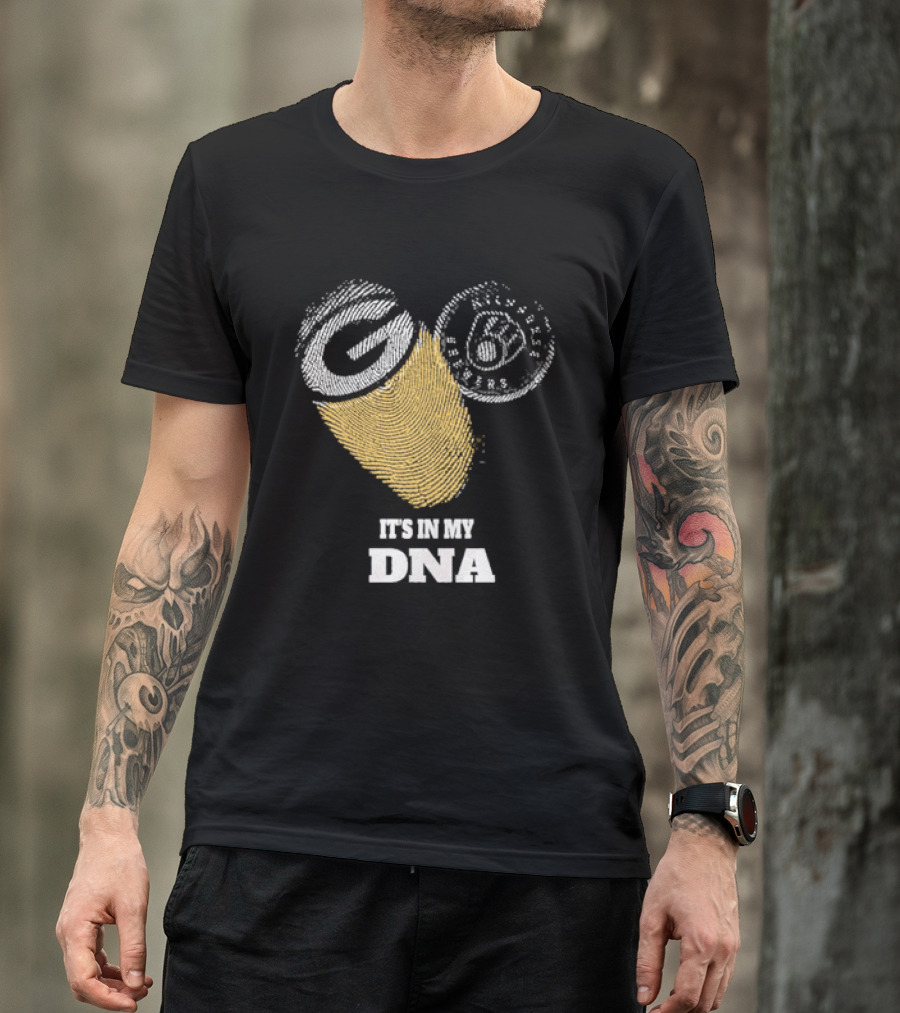 Packers Brewers It's In My DNA Football Baseball Fan Pride T-Shirt