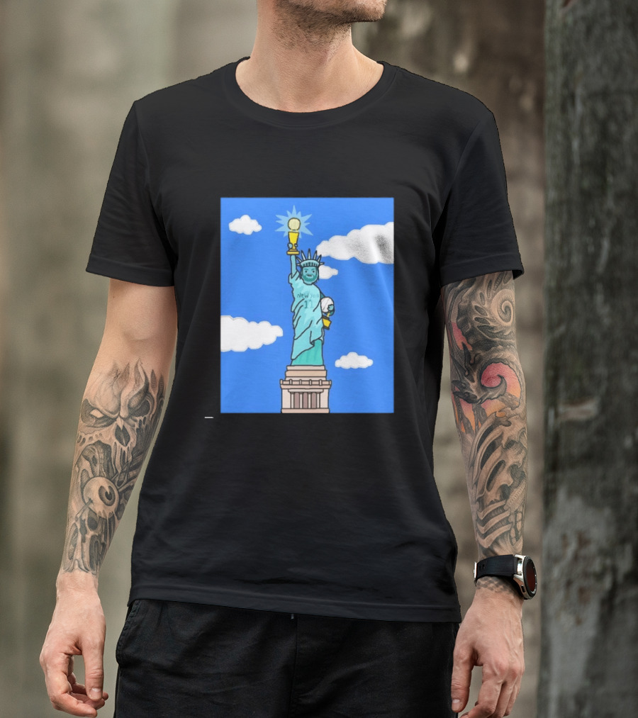 Jalen Brunson Statue Of Liberty New York 11 NBA Trophy T-Shirt