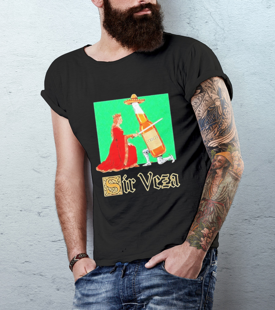 Sir Veza Cerveza Beer Bottle Knighted By Queen Sombrero T-Shirt