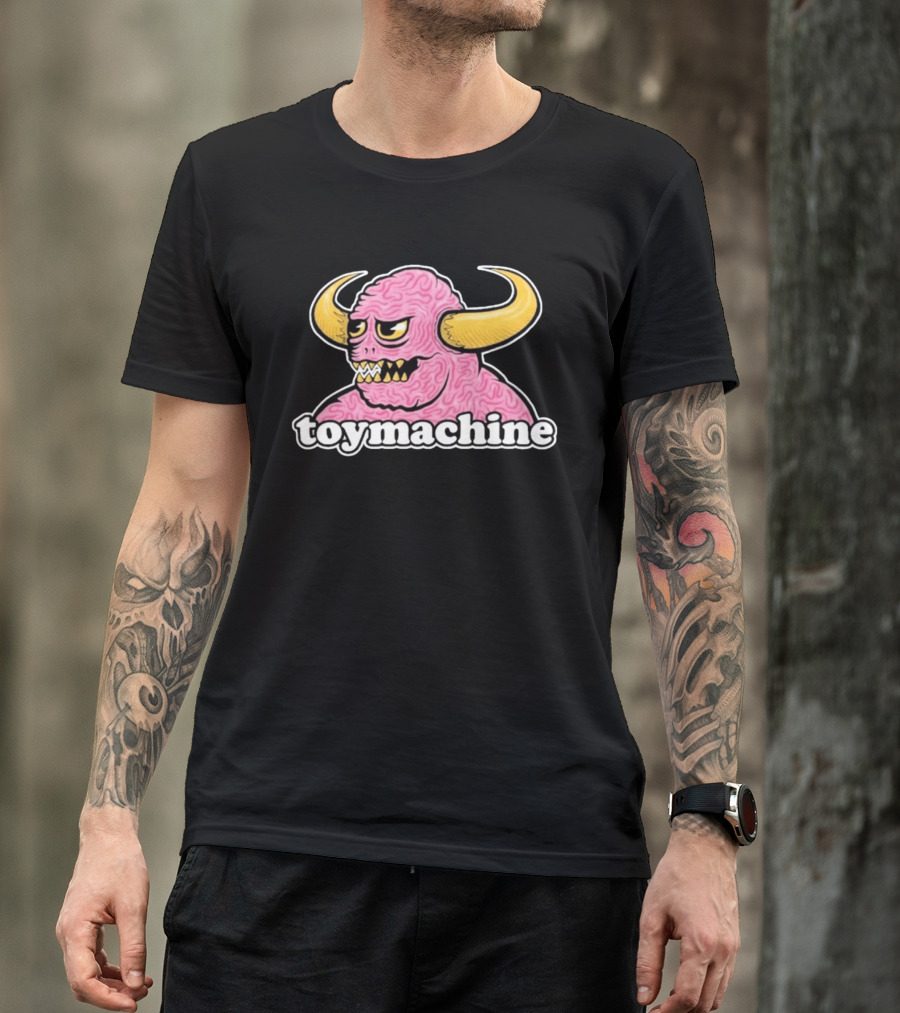 Toy Machine Monster With Horns And Brain Texture T-Shirt