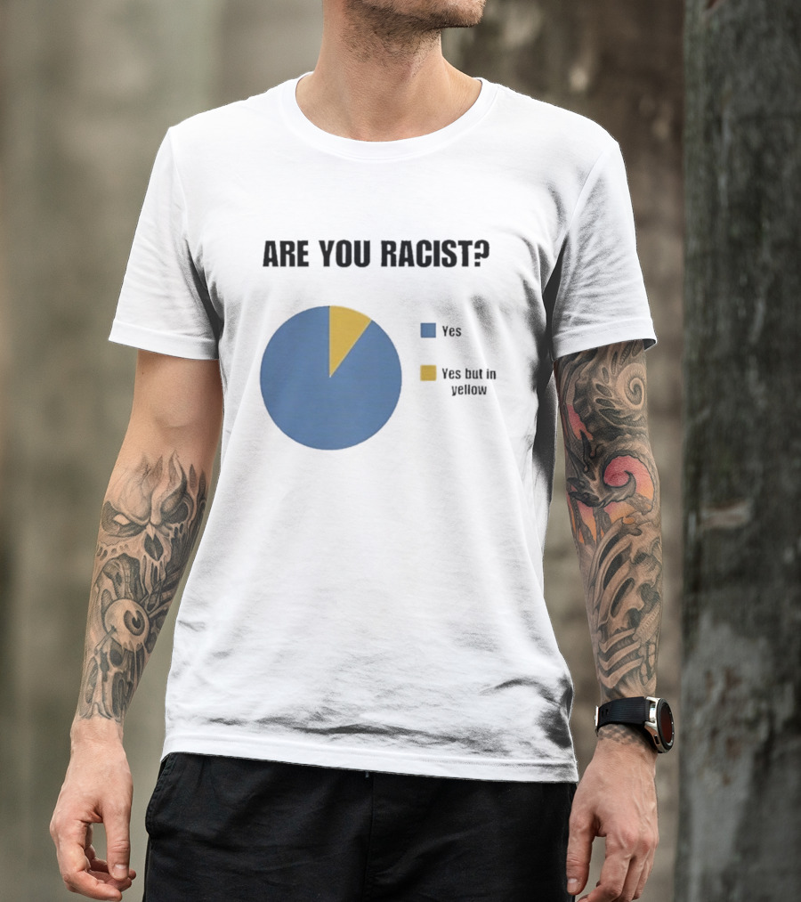 Are You Racist Yes Yes But In Yellow Pie Chart T-Shirt