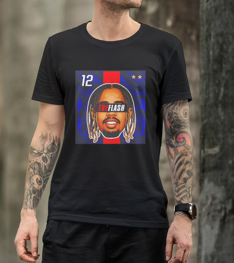 Bradley Barcola The Flash Big Head 12 France National Football Team Stars T-Shirt