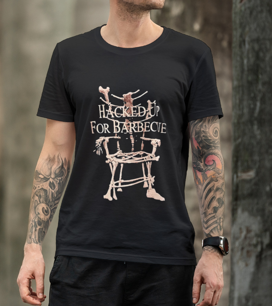 Hacked Up For Barbecue Skeleton Bones Artwork Mortician T-Shirt