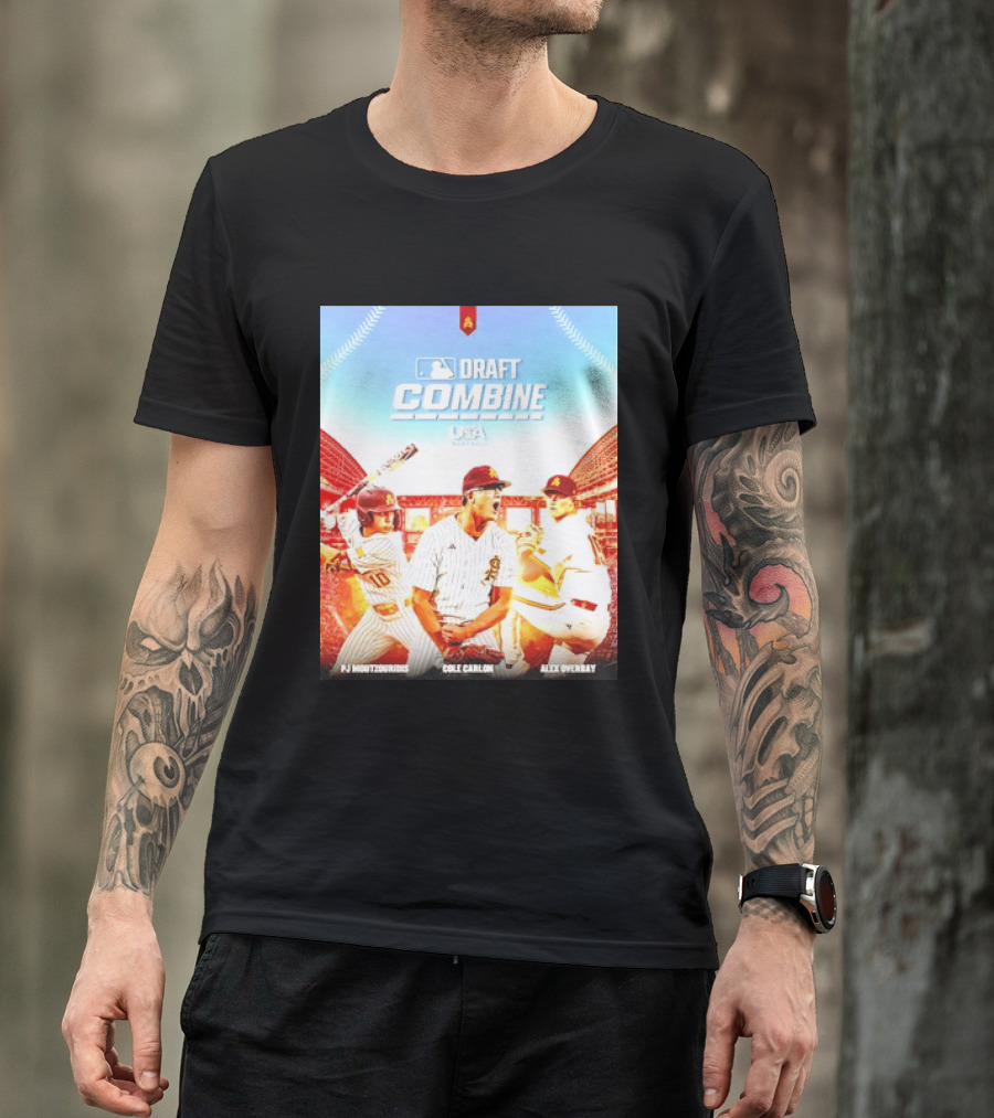 MLB Draft Combine Moutzouridis Carlon Overbay Arizona State Sun Devils Baseball T-Shirt