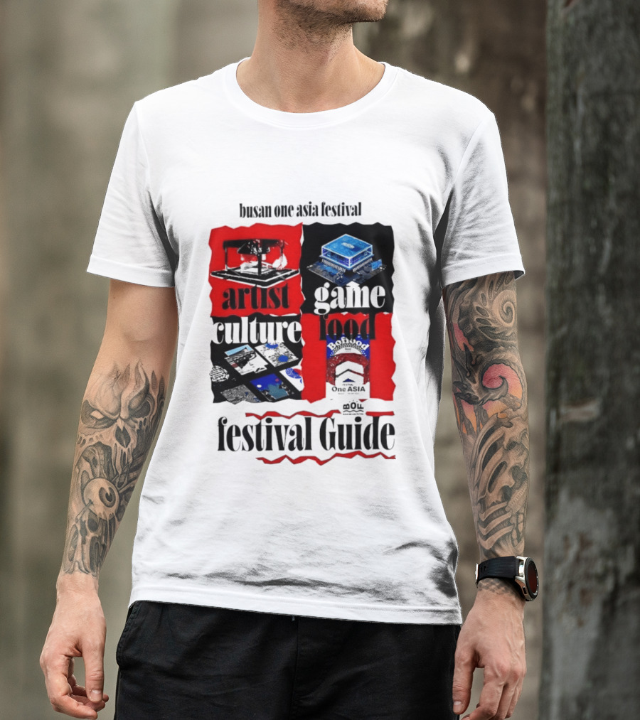 Busan One Asia Festival Artist Game Food Culture Festival Guide T-Shirt
