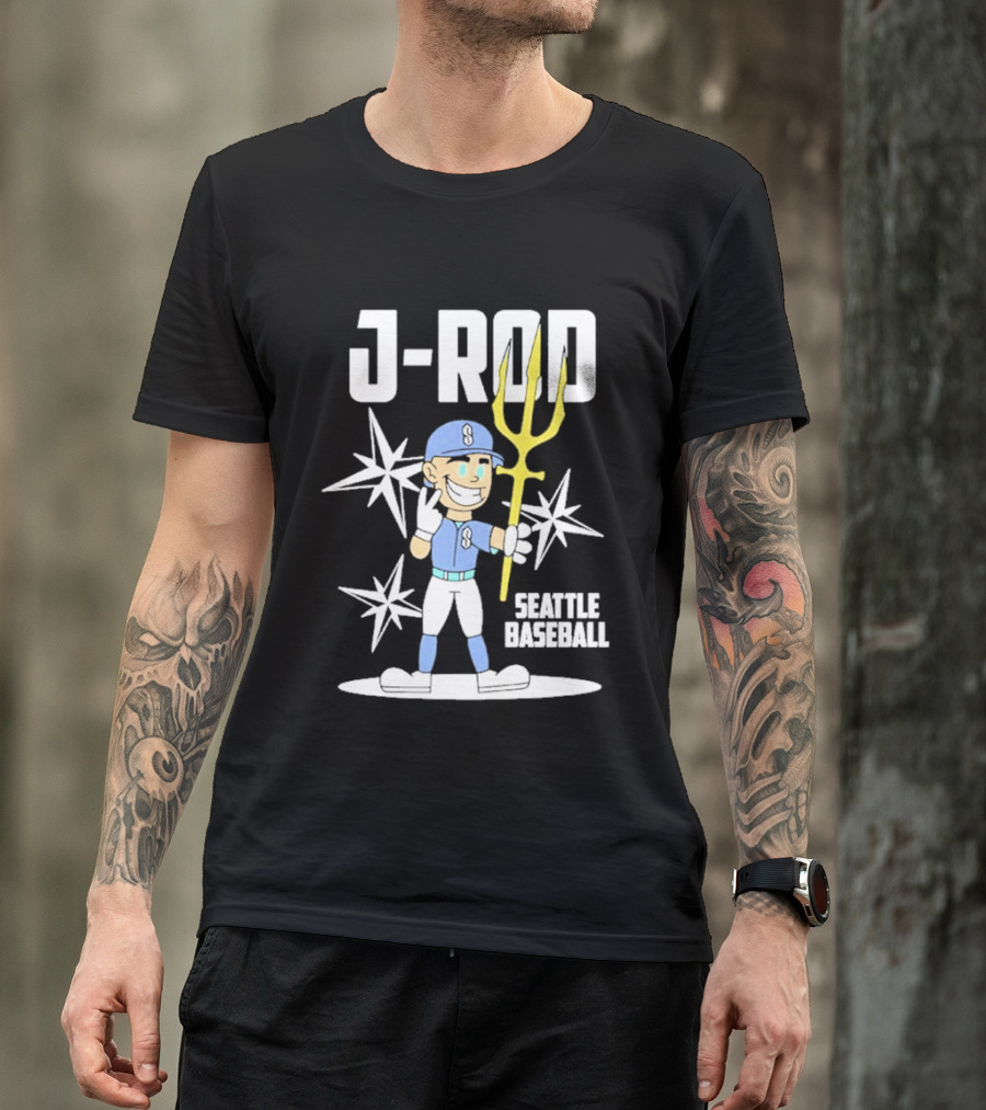 J Rod Seattle Baseball Julio Rodríguez Cartoon Trident Stars T-Shirt