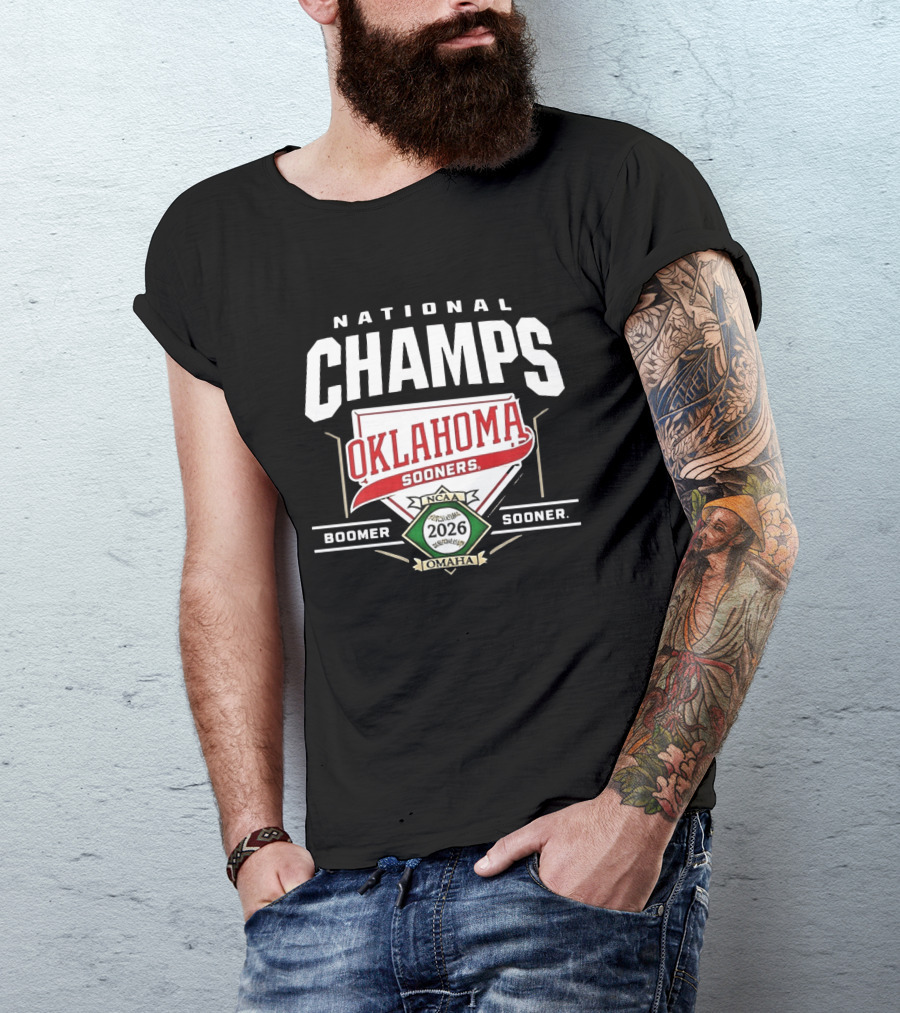 Oklahoma Sooners NCAA National Champs 2026 Omaha Boomer Sooner T-Shirt
