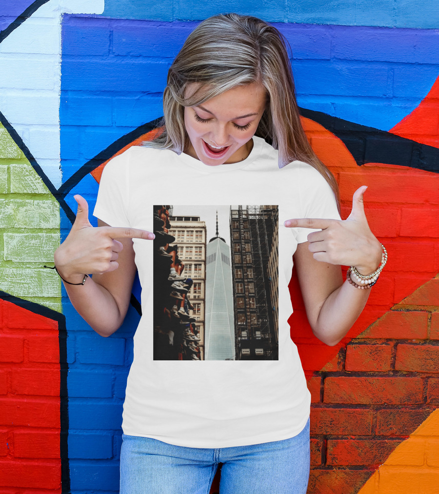 Jalen Brunson New York Knicks One World Trade Center Basketball Sneakers T-Shirt