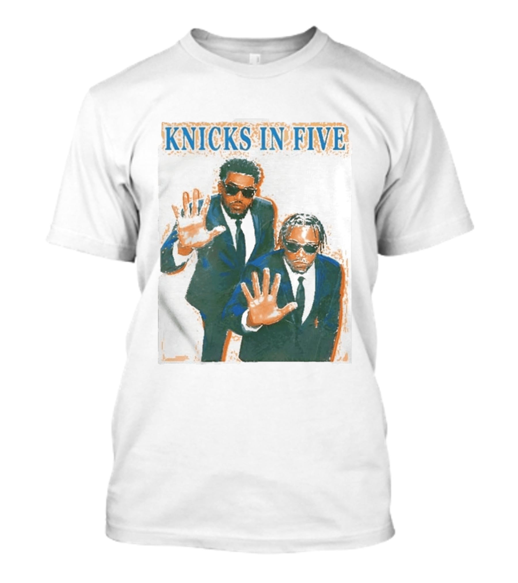 Knicks In Five Mikal Bridges Og Anunoby Players In Suits T-Shirt