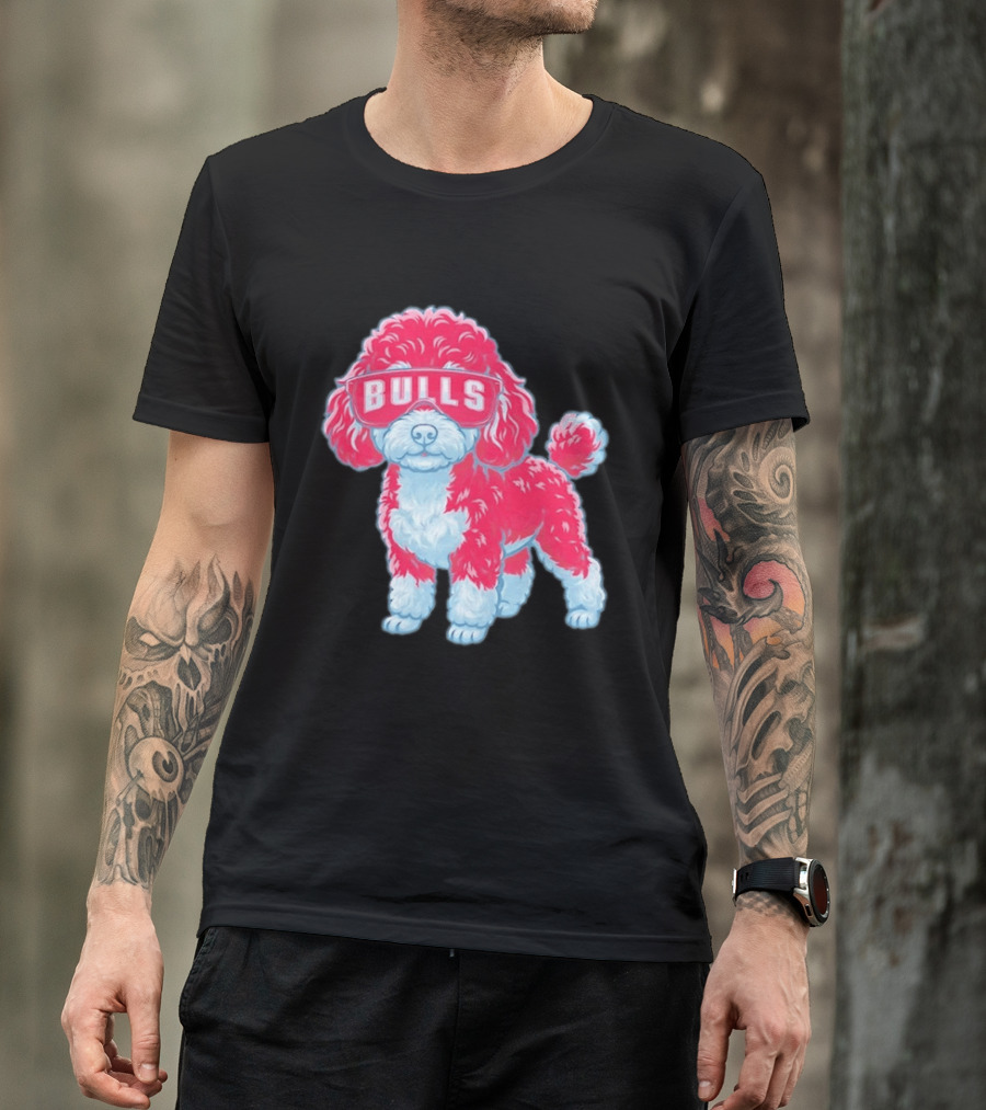 Chicago Bulls Poodle Cartoon Glasses T-Shirt