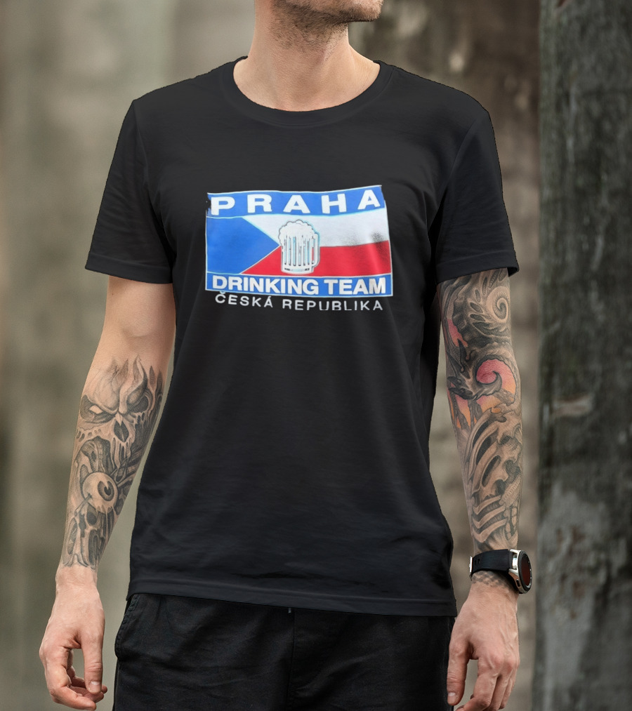 PRAHA Drinking Team Ceska Republika Flag Beer T-Shirt