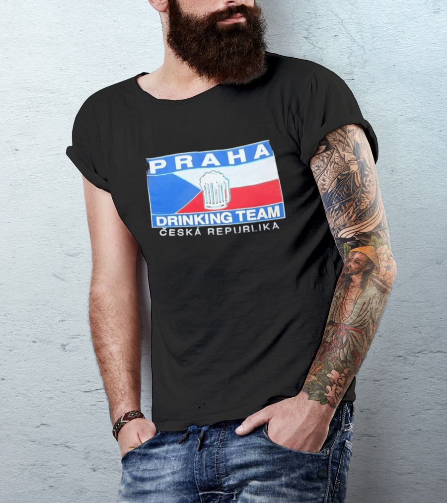 PRAHA Drinking Team Ceska Republika Flag Beer T-Shirt