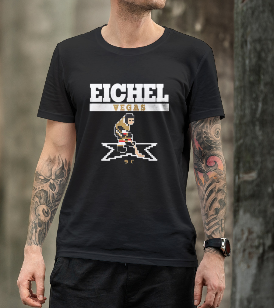 Eichel Vegas Golden Knights 8 Bit Hockey Player T-Shirt