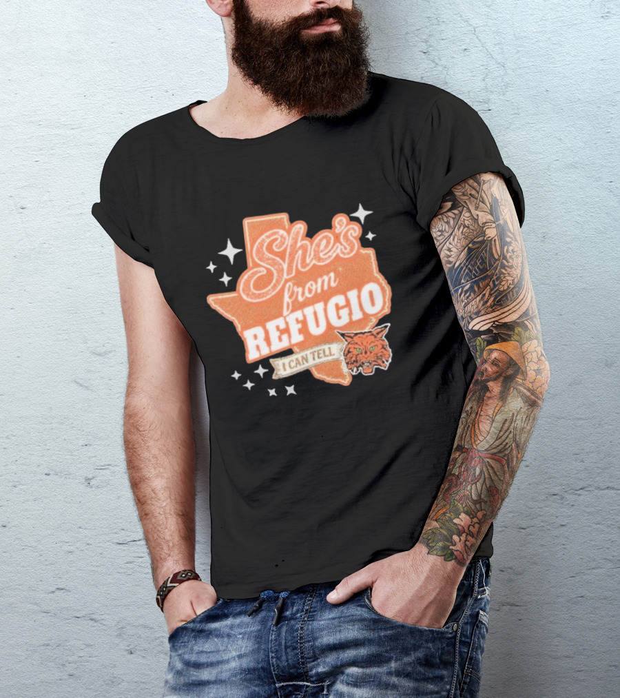 She's From Refugio I Can Tell Texas Wildcat Stars T-Shirt