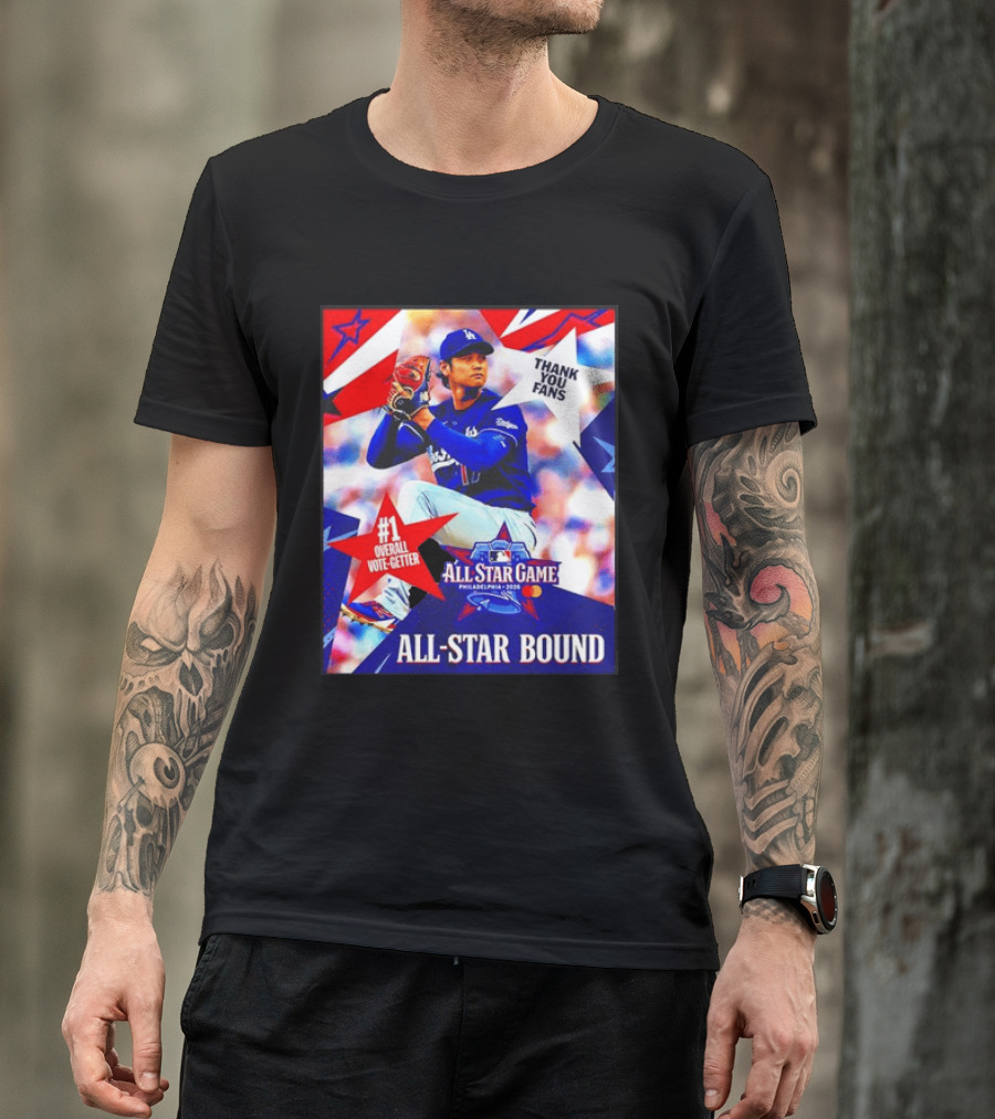 All Star Game Philadelphia 2026 Shohei Ohtani Los Angeles Dodgers All Star Bound Thank You Fans #1 Overall Vote Getter T-Shirt
