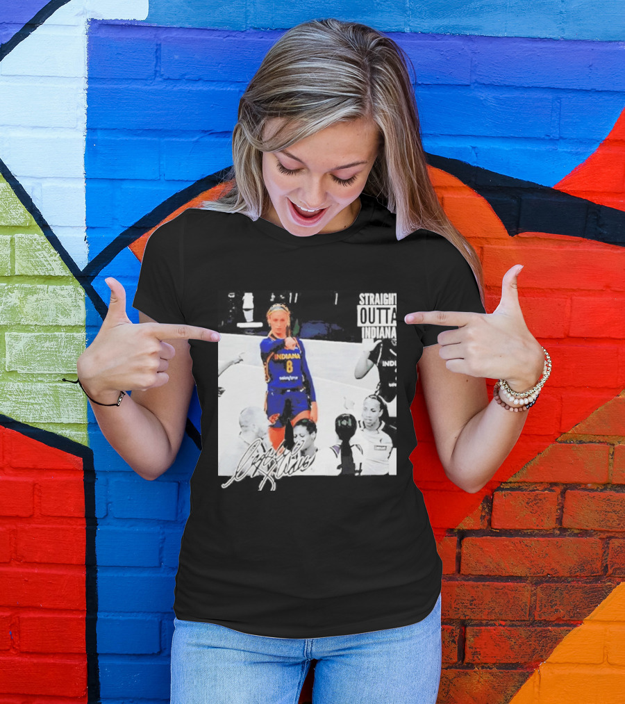 Sophie Cunningham Indiana Basketball Straight Outta Signature T-Shirt