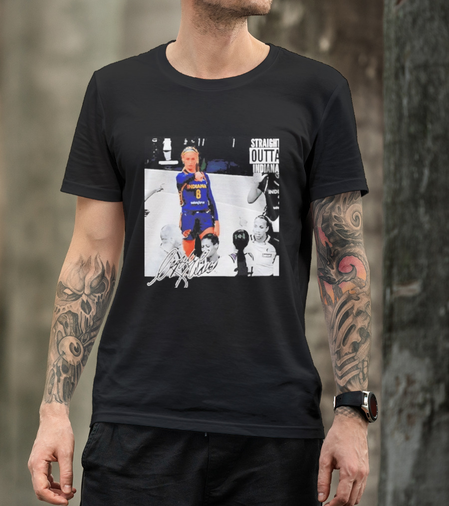 Sophie Cunningham Indiana Basketball Straight Outta Signature T-Shirt