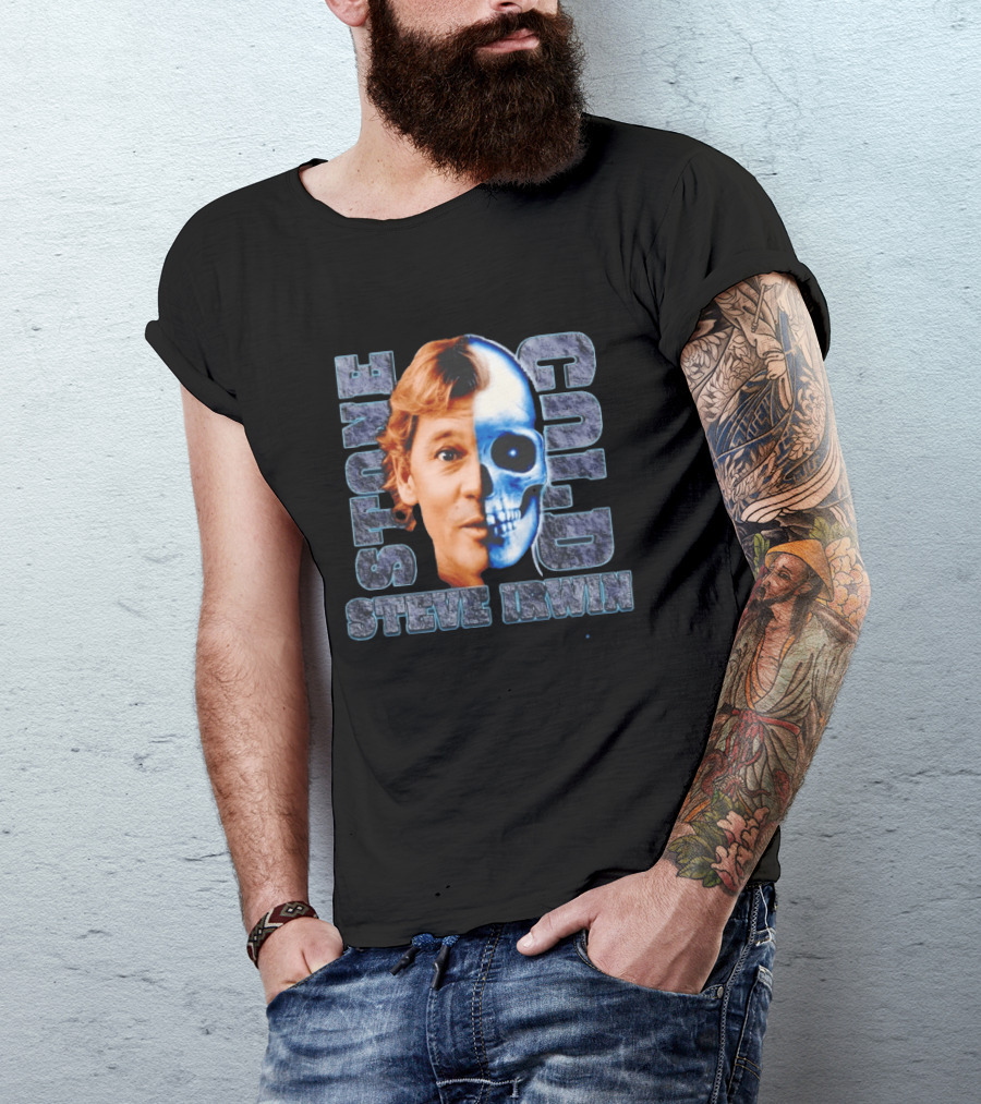 Steve Irwin Stone Cold Skull Face Mashup T-Shirt
