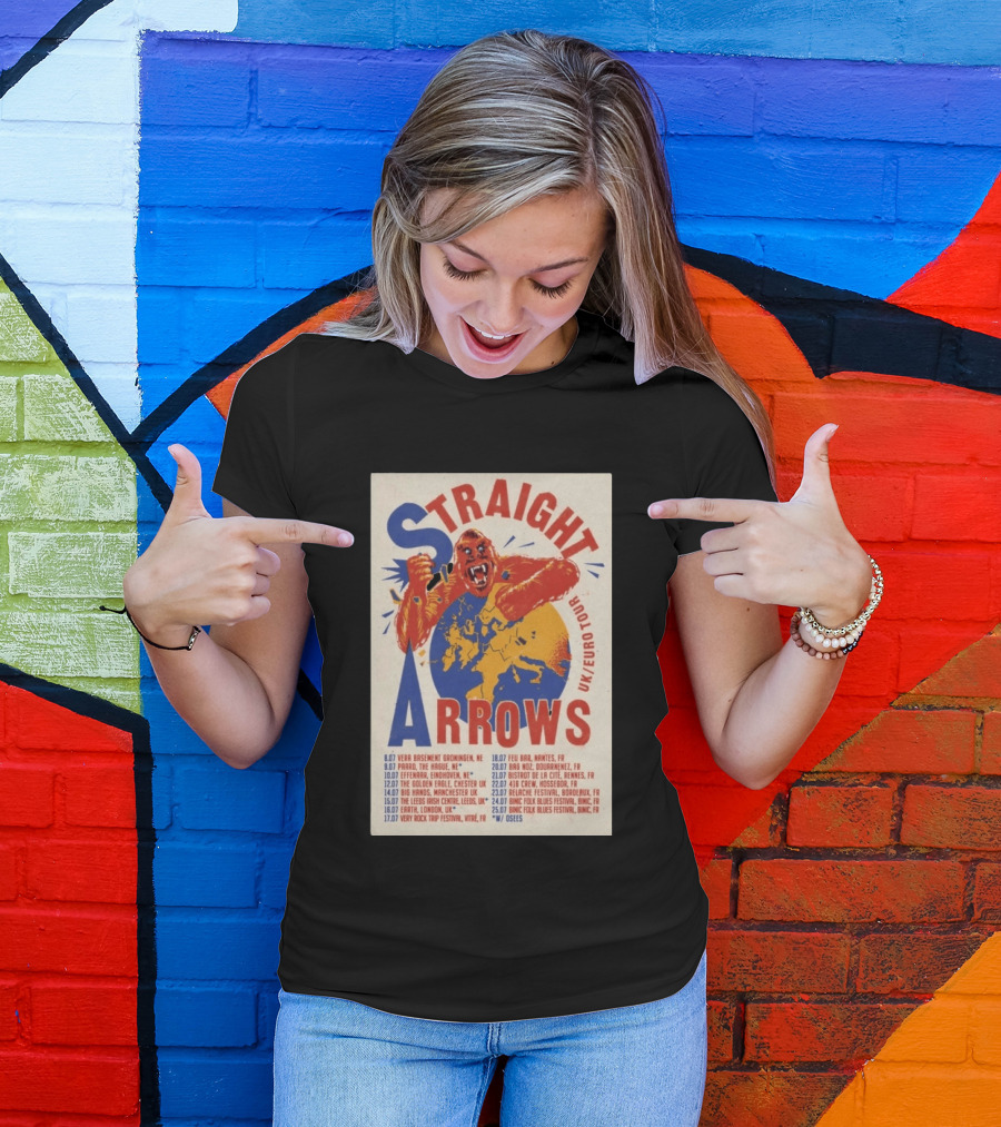 Straight Arrows Euro Uk Tour Live Dates 2026 T-Shirt