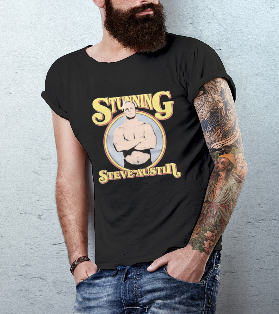 Stunning Steve Austin Professional Wrestling Iconic Pose T-Shirt