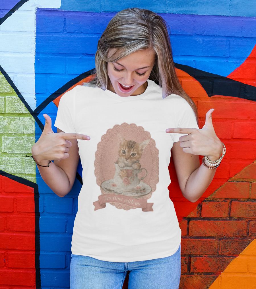 Adam Coquette Nicholas Galitzine Kitten Cat Tea Time With Me T-Shirt