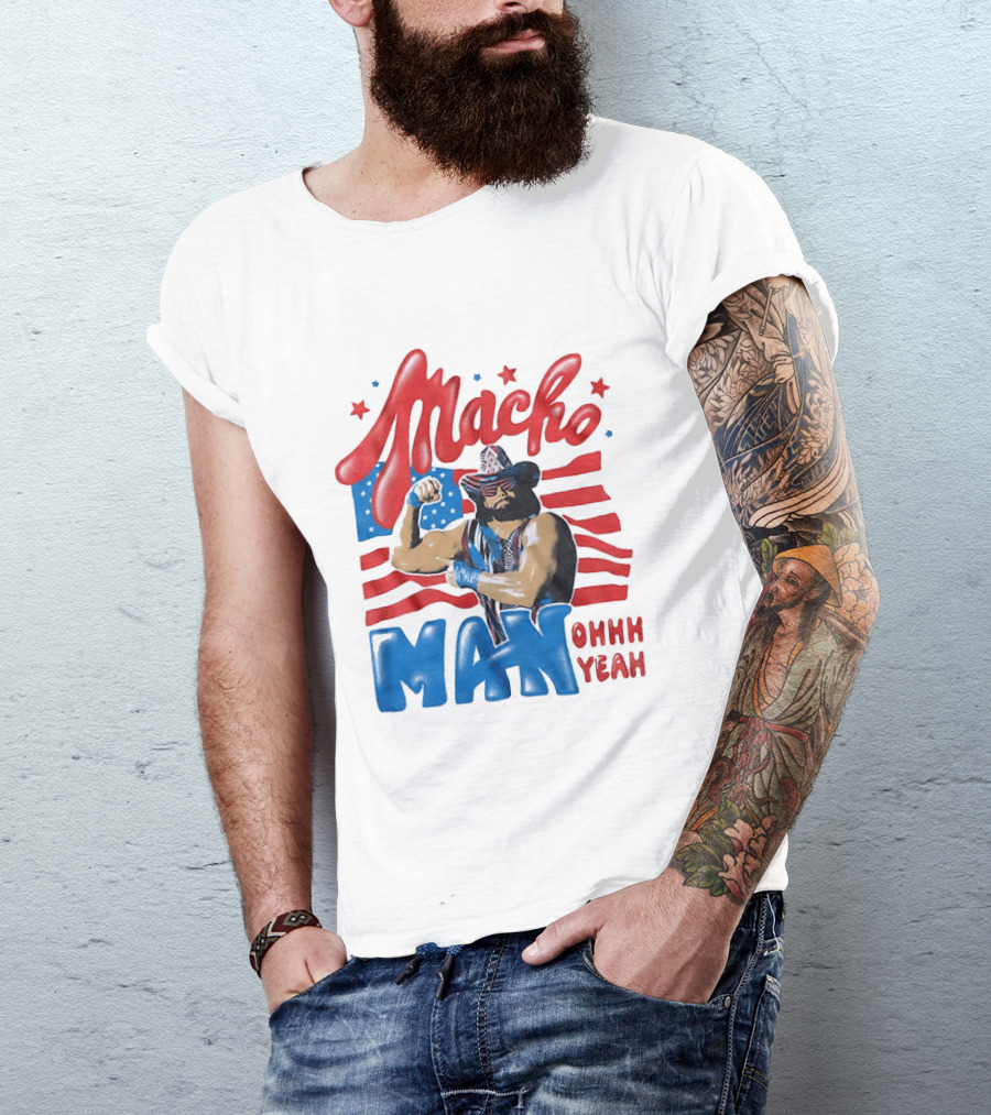 Macho Man Ohhh Yeah Patriotic Wrestling T-Shirt