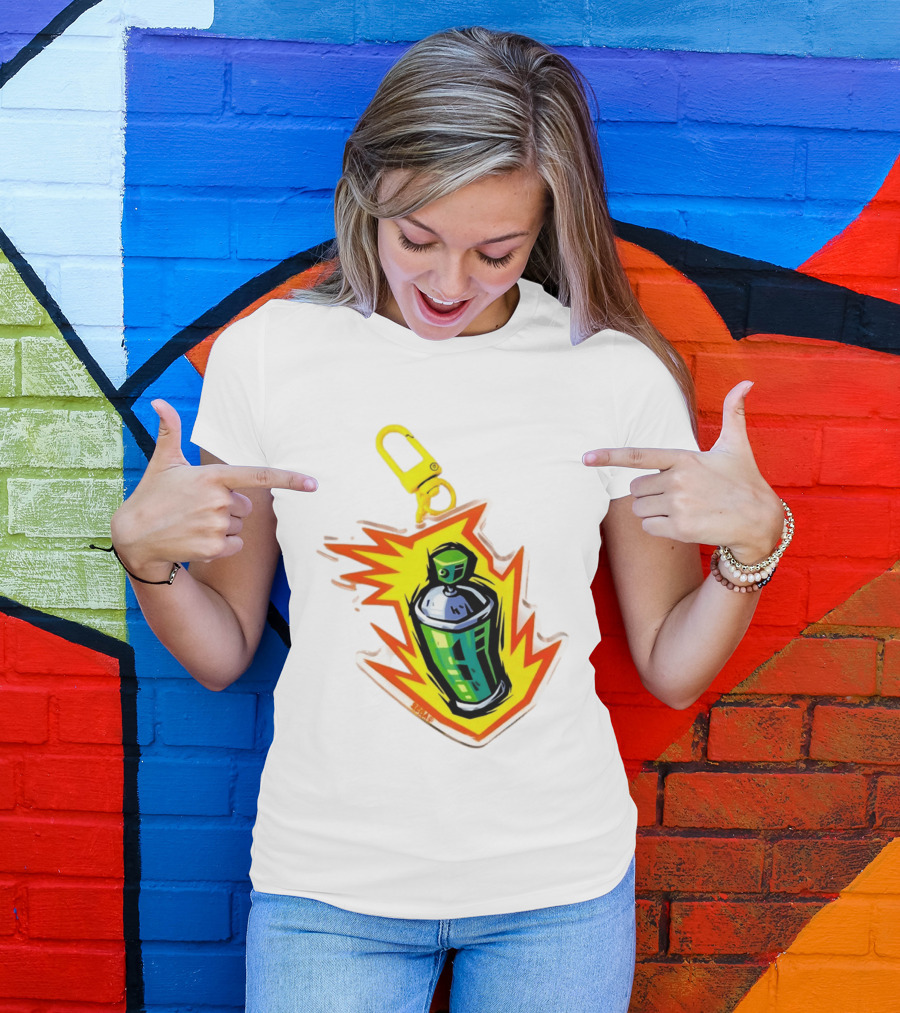 Tokyo To Tag Graffiti Spray Paint Can Yellow Burst Clip T-Shirt