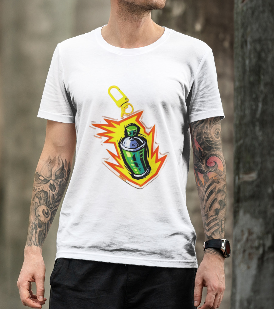 Tokyo To Tag Graffiti Spray Paint Can Yellow Burst Clip T-Shirt