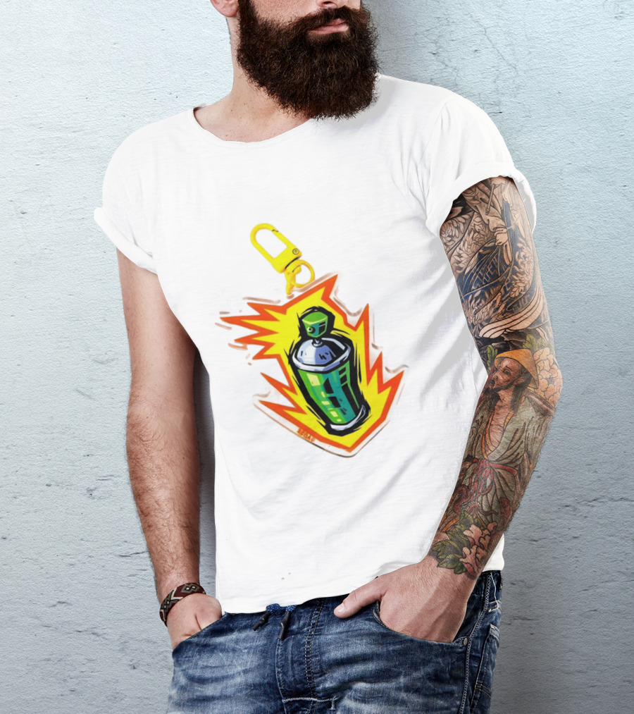 Tokyo To Tag Graffiti Spray Paint Can Yellow Burst Clip T-Shirt