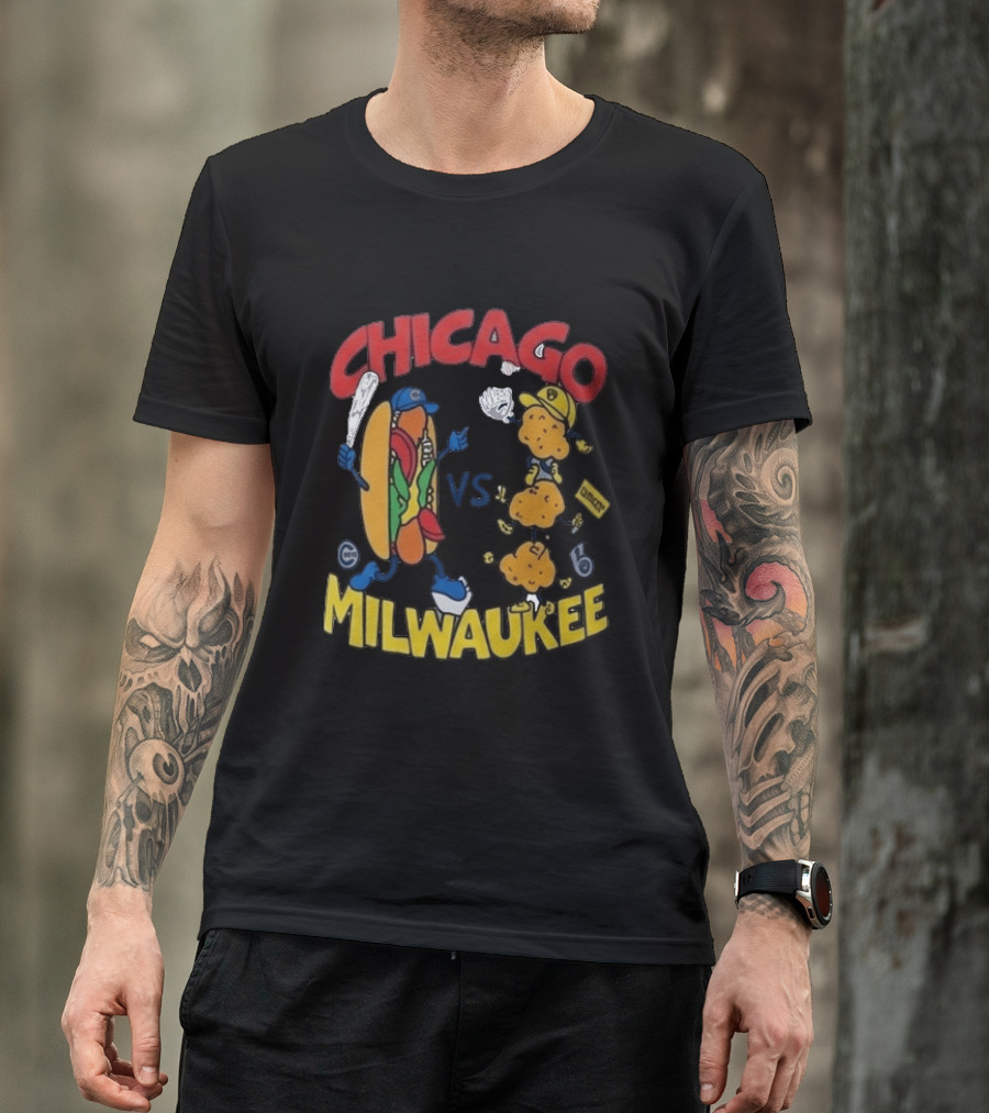 Chicago VS Milwaukee Baseball Hot Dog Cheese Curd Rivalry 2026 T-Shirt
