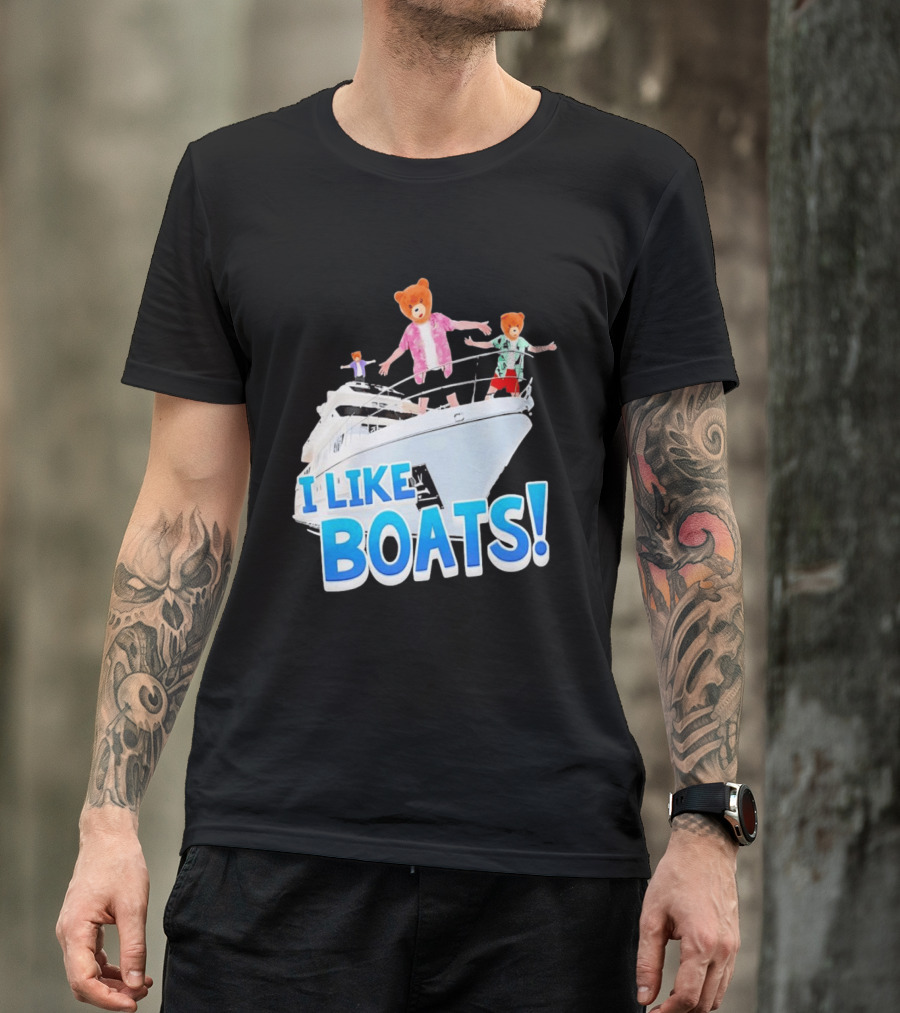 Bearhead I Like Boats Teddy Bears On Yacht T-Shirt